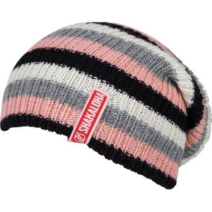 Shakaloha Gebreide Wollen Muts Heren & Dames Beanie Hat van merino wol zonder voering - Bunker Beanie MrnRv BlckPink Unisex - One Size Wintermuts