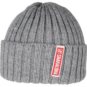 Shakaloha Gebreide Wollen Muts Heren & Dames Beanie Hat van merino wol zonder voering - Bottle Beanie Mrn Grey Unisex - One Size Wintermuts