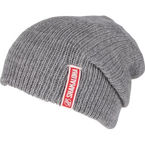 Shakaloha Gebreide Wollen Muts Heren & Dames Beanie Hat van merino wol zonder voering - Barista Beanie MrnRv Grey Unisex - One Size Wintermuts