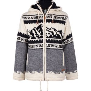 SHAKALOHA - Alaska ZH - Heren Vest - Grijs-Wit - Schapenwol met Fleece Voering
