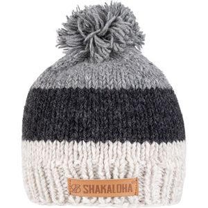 Shakaloha Gebreide Wollen Muts Heren & Dames Beanie Hat van schapenwol met polyester fleece voering - Baddos Beanie Grey Unisex - One Size Wintermuts