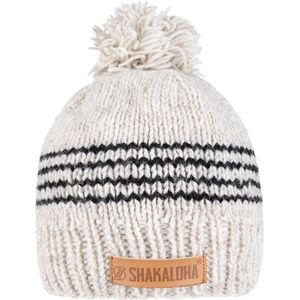 Shakaloha Gebreide Wollen Muts Heren & Dames Beanie Hat van schapenwol met teddy fleece voering - Biper Beanie Beige Unisex - One Size Wintermuts