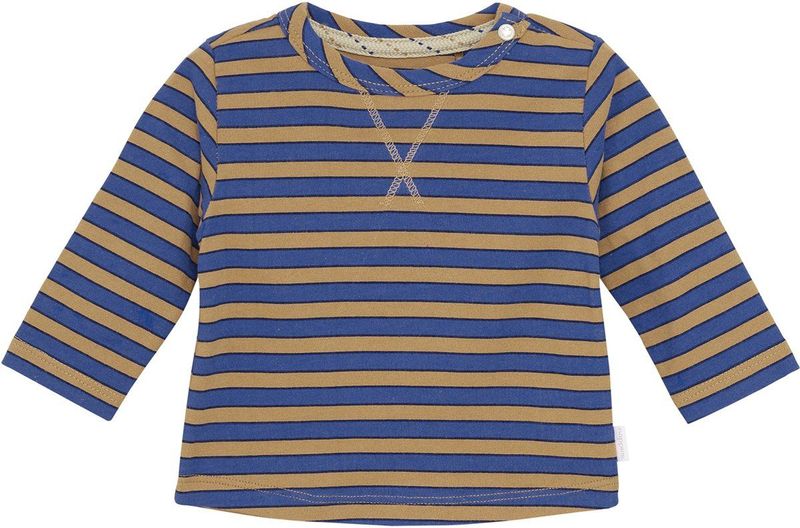 Noppies - Spicer - Longsleeve - Blauwe-Bruine Streepprint