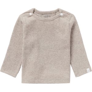 Noppies Baby U Tee Ls Rib Natal, taupe-mengweefsel, P757, 68, taupe melange - P757