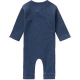 Noppies Uniseks Baby U Playsuit Ls Rib Nevis - Navy Melange