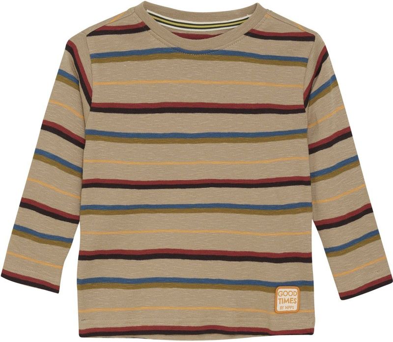 Noppies kids gestreepte longsleeve beige