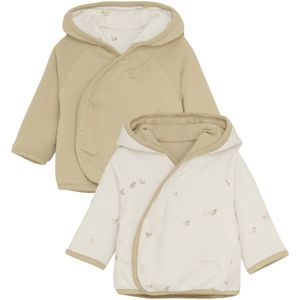 Noppies - Nuru Jasje - Offwhite - Babyjasje - Omkeerbaar met Dierenprint