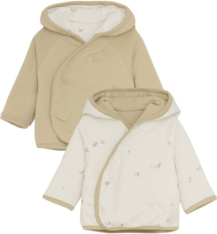 Noppies - Nuru Jasje - Offwhite - Babyjasje - Omkeerbaar met Dierenprint