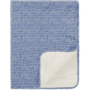 Noppies Teddy Fancy Dot reversible wiegdeken teddy75x100 cm Colony Blue