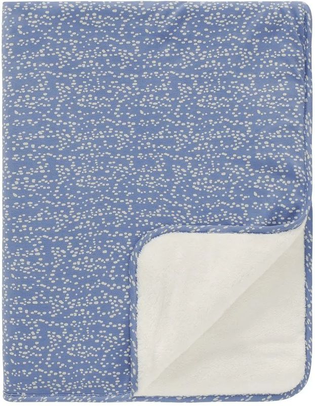 Noppies Teddy Fancy Dot reversible wiegdeken teddy75x100 cm Colony Blue