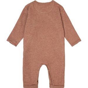 Noppies Uniseks Baby U Playsuit Ls Rib - Cafe Au Lait Melange