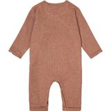 Noppies Uniseks Baby U Playsuit Ls Rib - Cafe Au Lait Melange