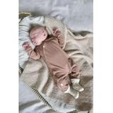 Noppies Uniseks Baby U Playsuit Ls Rib - Cafe Au Lait Melange