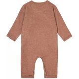 Noppies Uniseks Baby U Playsuit Ls Rib - Cafe Au Lait Melange