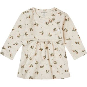 Noppies Baby Jurk Norton met Biologisch Katoen Ecru/Groen/Bruin