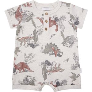 Noppies Baby Babyjongens jongens jongens Playsuit Manhattan All Over Print Overall, RAS1202 Oatmeal-P611, 50, Ras1202 Oatmeal - P611, 50 cm