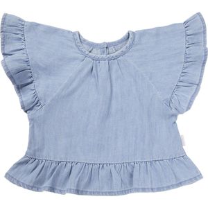 Noppies Baby Meisjesshirt Nara met korte mouwen voor baby's, Briljant Blue - P026, 56 cm
