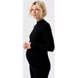 Noppies - Top Sira - Zwangerschapstop - Zwart - Ribstof