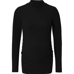 Noppies maternity ribgebreide zwangerschapslongsleeve Sira van polyester zwart