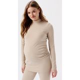 Noppies Ribgebreide Zwangerschapslongsleeve Sira van Gerecycled Polyester Beige