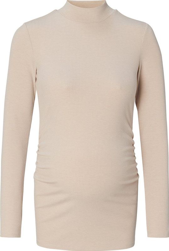 Noppies Ribgebreide Zwangerschapslongsleeve Sira van Gerecycled Polyester Beige