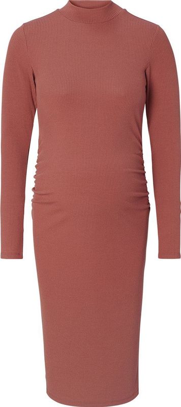 Noppies Ribgebreide Zwangerschapsjurk Aima van Gerecycled Polyester Roodbruin