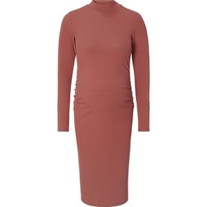 Noppies Ribgebreide Zwangerschapsjurk Aima van Gerecycled Polyester Roodbruin