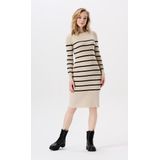 Noppies Gestreepte Gebreide Zwangerschapsjurk Vena met Biologisch Katoen Ecru/Zwart