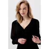 Noppies - Jaya - Jurk - Zwart - Overslag met Striklint