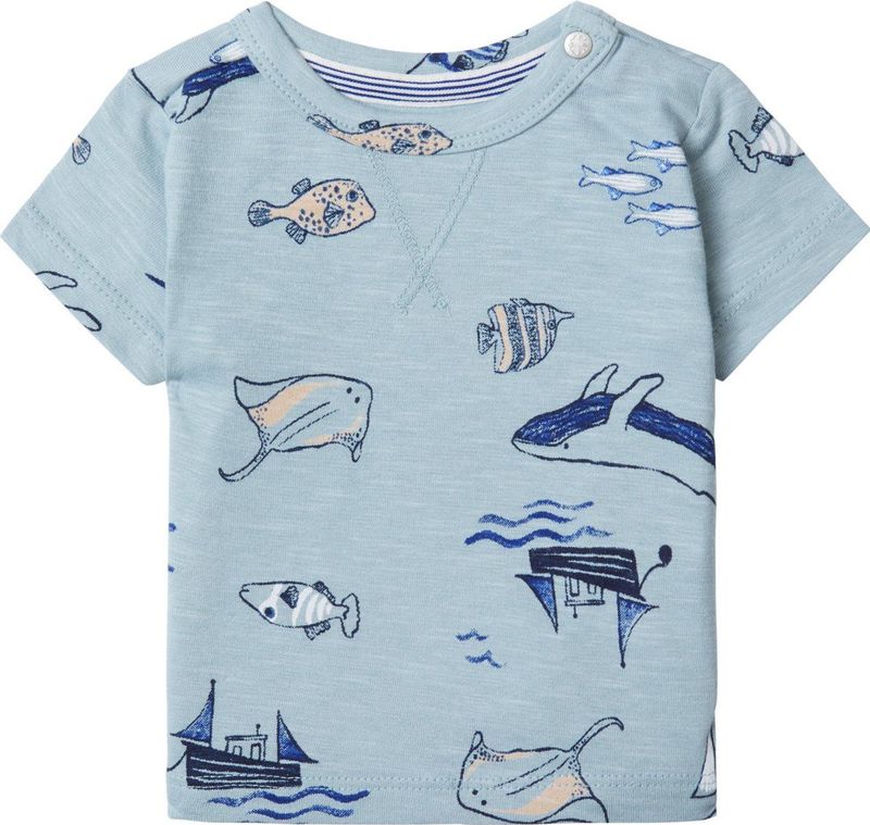 Noppies Baby T-shirt met All Over Print Blauw