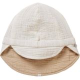 Noppies Unisex Hat Boley reversible Jongens Mutsje - Whisper White - Maat 0M-3M