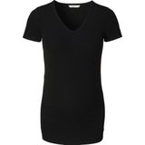 Noppies - Jadie - Zwangerschapsshirt - Zwart - V-hals - Korte Mouwen