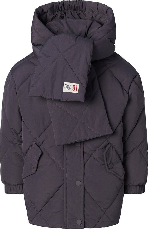 Noppies - Jinsha - Gewatteerde Jas - Navy/Donkergijs/Wit - Waterafstotend, Warm Gevoerd