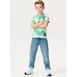 Noppies T-shirt Loudoun - Leaf Pattern - Off White - GRS-gecertificeerd