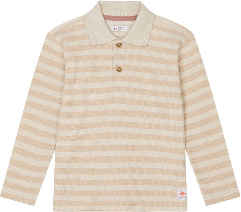 Noppies Lucas Poloshirt met lange mouwen voor jongens en jongens, Beige/Huid - N334, 98