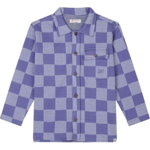 Noppies - Lynnwood - T-shirt - Medium Blue - Check Pattern - Knoopjes
