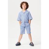 Noppies - Lynnwood - T-shirt - Medium Blue - Check Pattern - Knoopjes