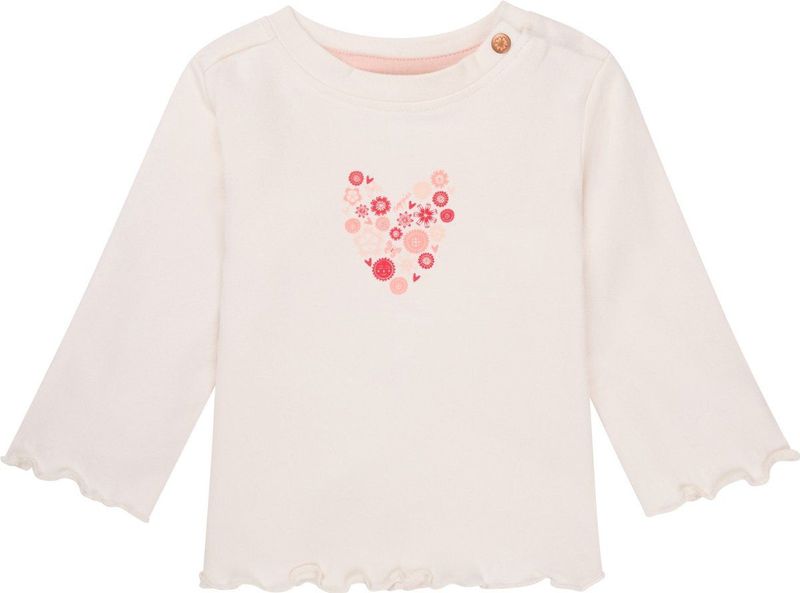 Noppies T-shirt met lange mouwen voor babymeisjes en meisjes, Whisper White - P198, 50 cm