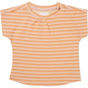 Noppies - Mowbray - T-shirt - Donkoranje/Rosa - Kwartmouw - Ronde Hals