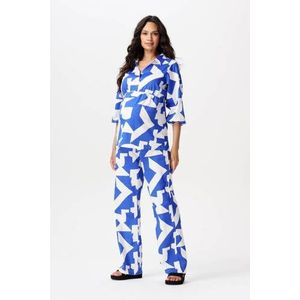 Noppies - Mesa - Zwangerschapsbroek - Blauw/Wit - Katoen
