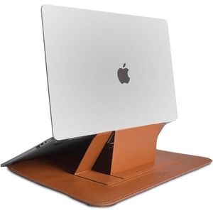 WIWU Alita MacBook Pro Sleeve - 15.4 inch - Slim Stand Macbook Standaard -  Bruin