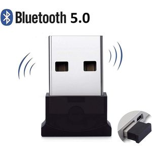 Bluetooth Adapter  - USB Dongle - Bluetooth 5.0 - USB Stick - Plug and Play - Zwart