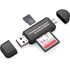 Case2go SD Kaartlezer - Micro USB - Zwart