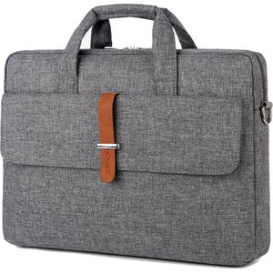 Case2go - Laptoptas 15.6 Inch - Schooltas - Met Extra Voorvak - Met Verstelbare Schouderband - Grijs