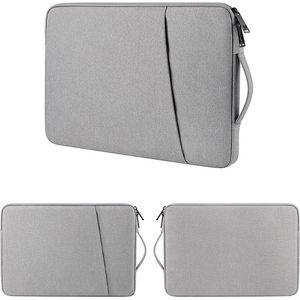 Case2go - Laptoptas 15.4 Inch - Schooltas - Extra vakken - Met Handvat - Waterafstotend - Licht Grijs