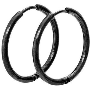 iXXXi Jewelry-Oorring 24mm-Zwart-Dames Oorbellen