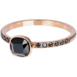 iXXXi - Vulring - Goud/Rosé/Zilver - Edelstaal - Ronde Steen met Zwarte Steen