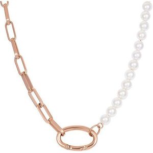 iXXXi Schakel Ketting Square Chain Pearl Rosé
