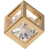 iXXXi Charm Hollow Cube Stone Goud