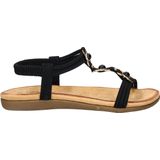 Dolcis - Dames Sandalen - Zwart - Imitatieleer - Zacht Foam Voetbed